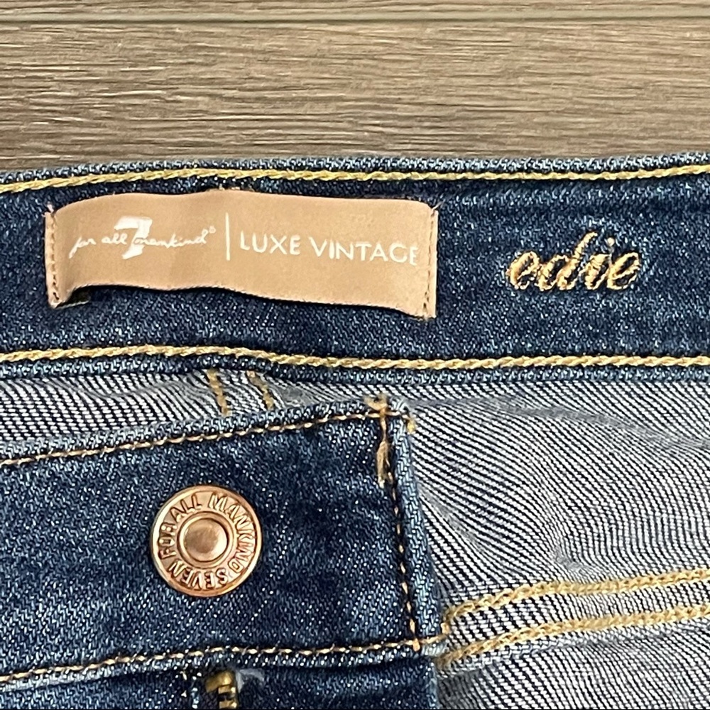 7 For All Mankind Luxe Vintage Edie Raw Hem Femme - Picture 6 of 9